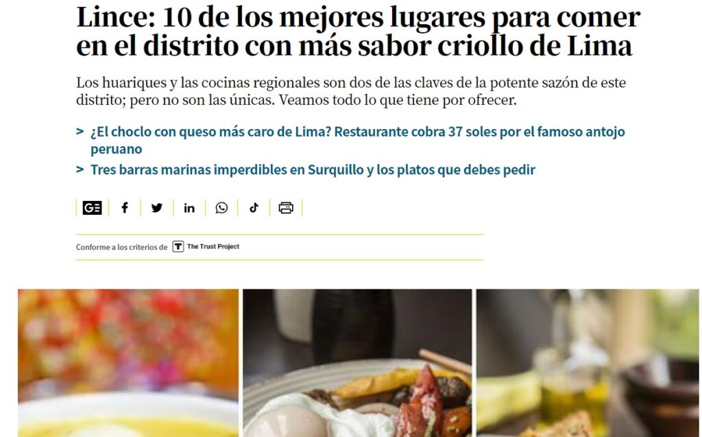Lince: 10 de los mejores lugares para comer en el distrito con más sabor criollo de Lima