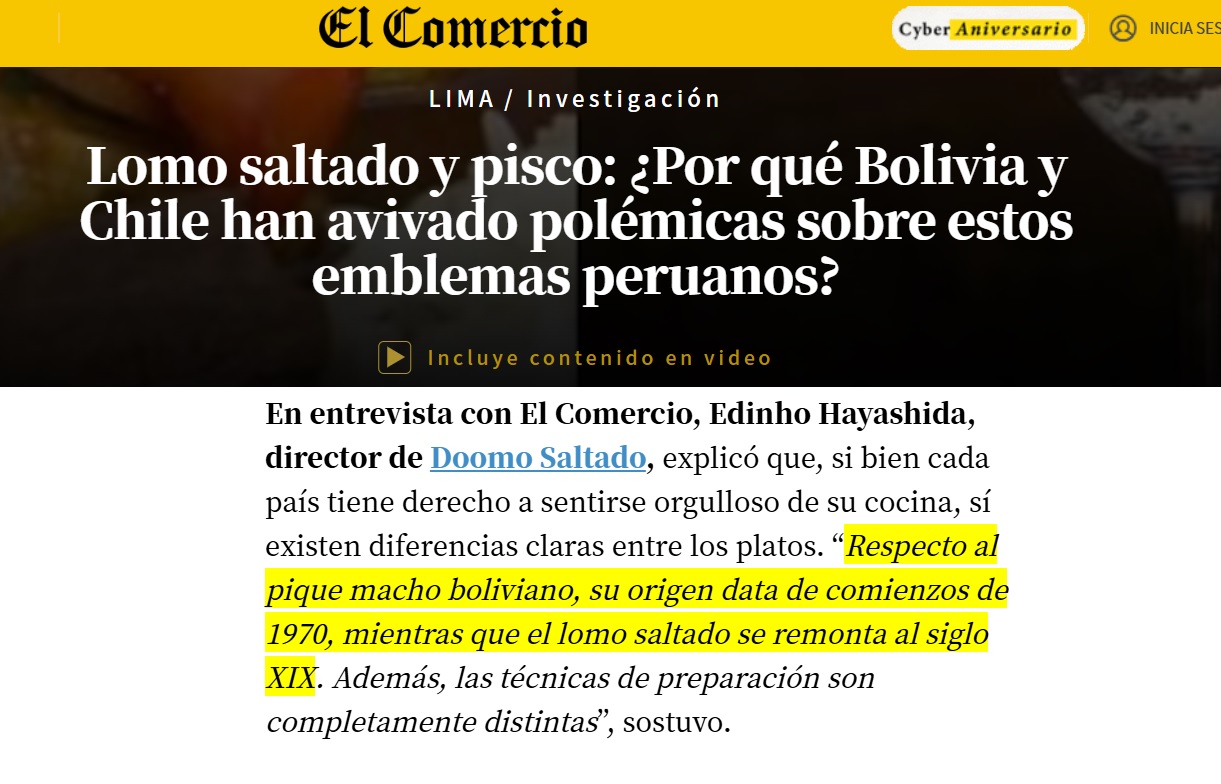 Edinho Hayashida, socio de Doomo Saltado, responde a El Comercio sobre la polémica del 'Pique Macho' y revela por qué el lomo saltado peruano es único, ¡y tiene historia!